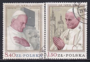 Poland 1979 Sc 2338-9 Pope John Paul 2nd Cracow Cathedral Stamp Used