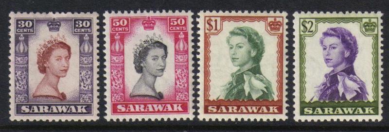 Sarawak #207-10, mint part set, Queen Elizabeth II