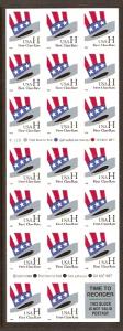 #3267 H Stamp Convertable Booklet Pane NH