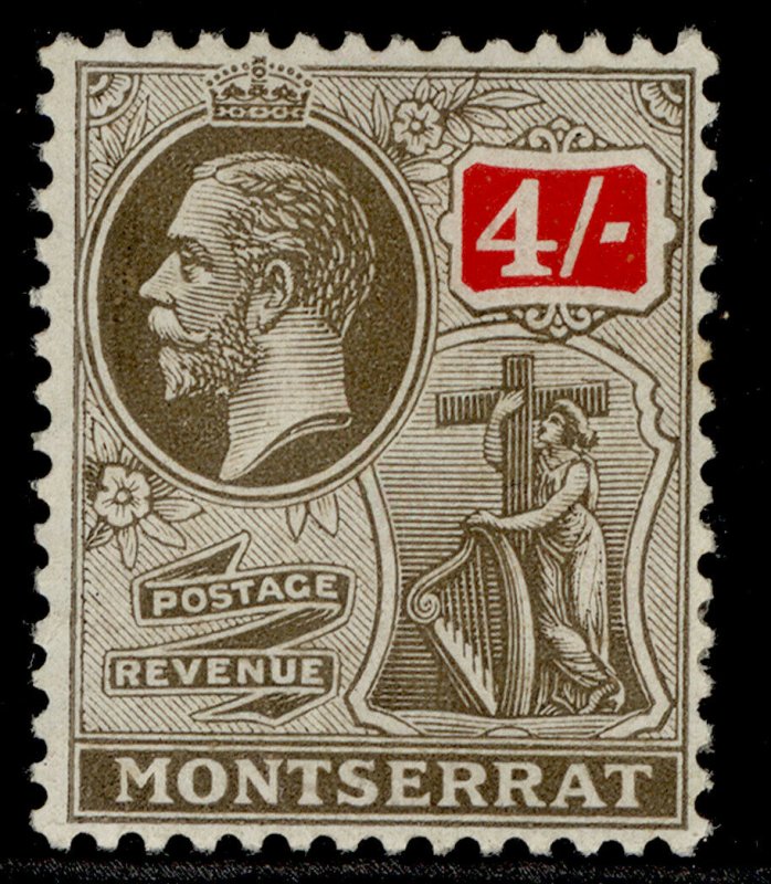 MONTSERRAT GV SG82, 4s black & scalet, M MINT. Cat £15.