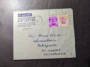 1954 British Malaya Airmail Folded Cover Kuala Lumpur to Lucerne Switzerland