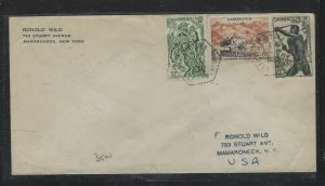 CAMEROUN  COVER (P2403BB) FRENCH COLONY 193 HUNTER 2F+10F+5F COW COVER TO USA 