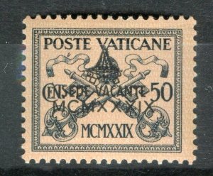 VATICAN; 1939 early Death of Pope Pius XI issue Mint hinged 50c. value