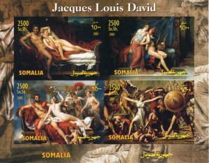 Somalia 2003 JACQUES LOUIS DAVID Nudes Paintings Sheet Imperforated Mint (NH)