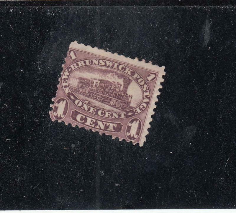 NEW BRUNSWICK # 6 FVF-MH 1cts  LOCOMOTIVE/ RED-LILAC/MAY 15,1860 CAT VALUE $30