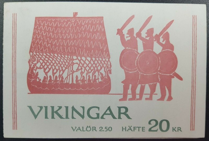 Sweden 1990 Vikingar (Viking Life) Booklet 20Kr, Complete 8 x 2.5 Kr Stamps  MNH