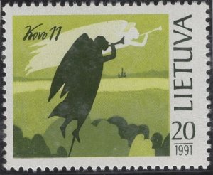 Lithuania 1991 MNH Sc 389 20k Angel Declaration of Independence