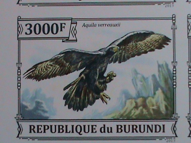 ​BURUNDI STAMP-2013-SC#1388 ENDANGER BIRDS IMPERF-MNH S/S SHEET VERY FINE