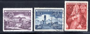 Liechtenstein #240-242    Used    VF   CV $17.50   ....   3510100