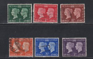 Great Britain # 252-257, King George VI & Queen Victoria, Used, 1/2 Cat.