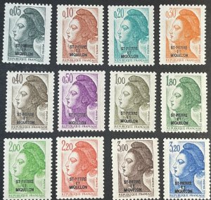 ST. PIERRE & MIQUELON # 453-467-MINT NEVER/HINGED---COMPLETE SET---1986