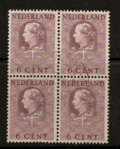 NETHERLANDS SGJ24 1951 6c MAUVE BLOCK OF 4 FINE USED