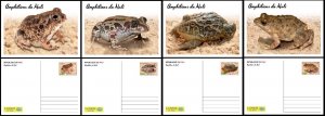 MALI 2024 SET OF 4 STATIONERY CARD FROGS FROG TOADS TOAD FROGS FROG-