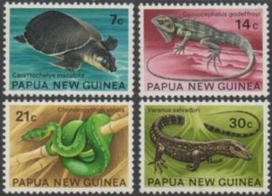 Papua New Guinea 1972 SG216-219 Reptiles set MNH