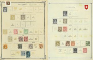 Switzerland 1852-1939 M & U (mostly) in Mounts on Scott International pages