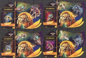 Djibouti 2016 Honey Bees 4 S/S Deluxe MNH