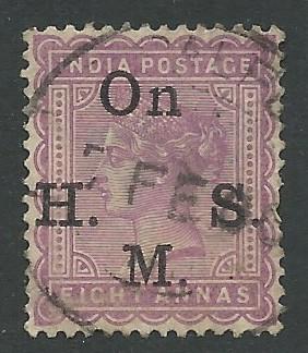 India  # O31  Victoria  8a.   OnH.M.S.     (1) VF Used