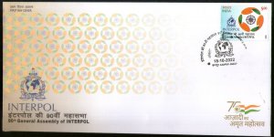 India 2022 90th General Assembly of INTERPOL Police 1v  FDC