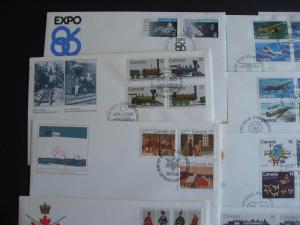 Canada 18 different 1970s, 80s era combination FDC first day covers