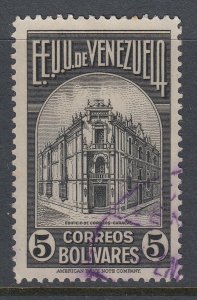 Venezuela 1938 5b Black. Fine Used. Scott 342, SG 517