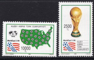 204 - Cyprus Turkish 1994 - Football World Cup - USA - MNH Set