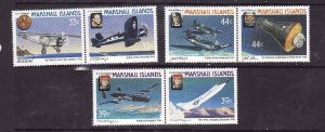 Marshall Is.-Sc#136-41- id8-unused NH set-Planes-Space-Historic & Military fligh