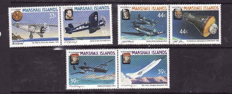 Marshall Is.-Sc#136-41- id8-unused NH set-Planes-Space-Historic & Military fligh