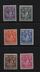 St Lucia 1938/1946 Six mounted mint definitives