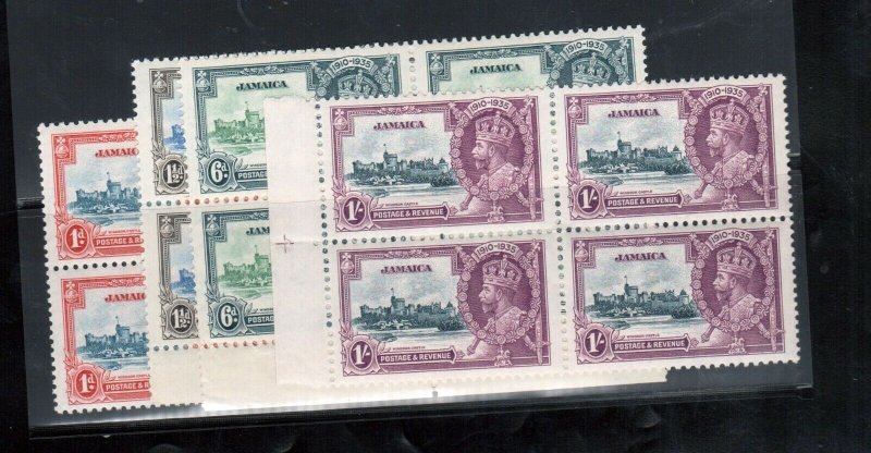 Jamaica #109 - #112 Very Fine Never Hinged Set In Blocks