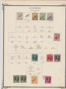 luxembourg stamps on 2 album page ref 13443