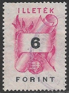 HUNGARY 1948 6ft Scroll ILLETEK Revenue Bft. 23 VFU