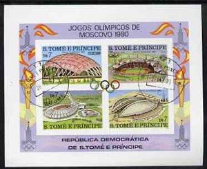 St Thomas & Prince Islands 1980 Olympic Stadia imperf...