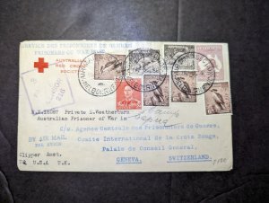 1941 Australia Red Cross Cover Melbourne Victoria to Geneva Switzerland