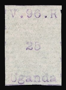 Uganda 1896 25(c) violet on thin laid paper (copy of Friedl Cert) MLH. SG 48.