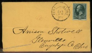 USA 1870s FORT COLLINS CT Colorado Territory Cover Glenville Ohio 99052