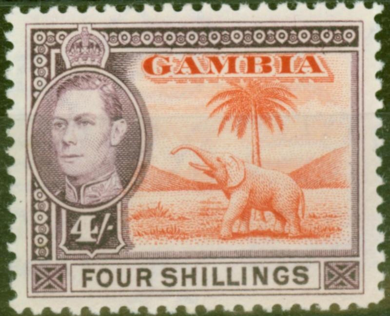 Gambia 1938 4s Vermilion & Purple SG159 V.F MNH