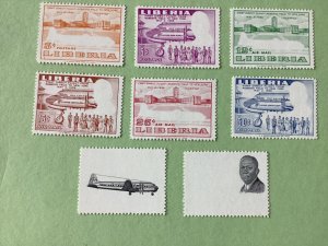 Liberia 1957 1st flight Robertsfield to New York mnh Errors stamps A4506