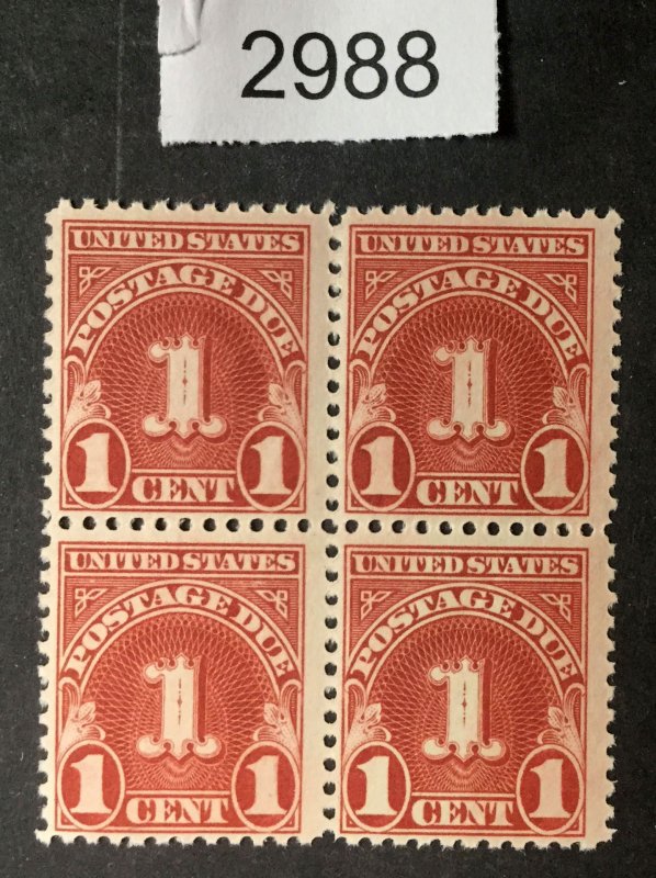 MOMEN: US STAMPS #J70 MINT OG NH BLOCK LOT #2988