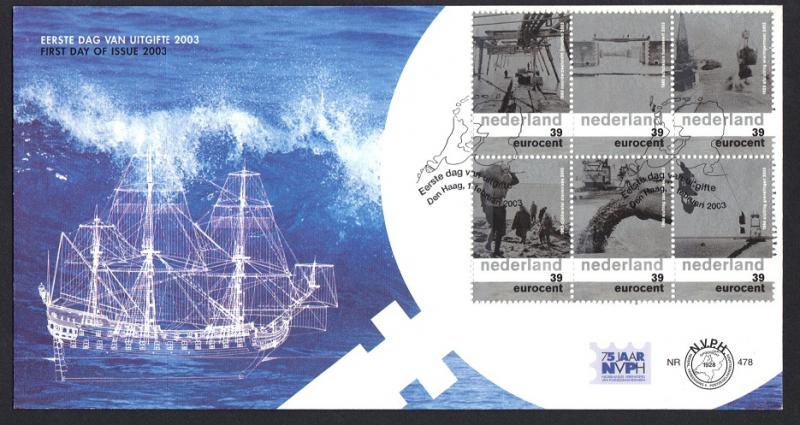 Netherlands 2003 FDC 478 Water relation one of two envelopes