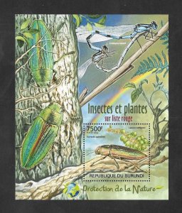 SE)2012 BURUNDI, RED LIST INSECTS AND PLANTS, BUPRESTIS SPLENDENS, SOUVENIR LEA