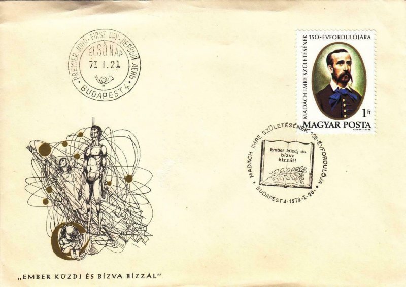 1973, Hungary: Imre Madach, FDC (D13172)