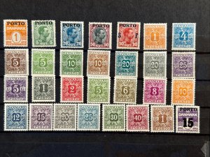 1921-34 Denmark 29 Different Postage Due Stamps, MH Between Sc# J1 and J38