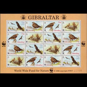 GIBRALTAR 1996 - Scott# 716E Sheet-WWF Red Kites NH