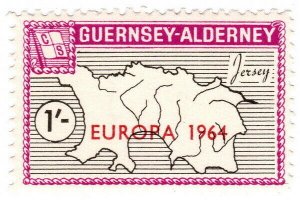 (I.B) Guernsey Cinderella : Alderney 1/- (Commodore Shipping)  