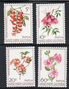 Papua New Guinea Sc 228-231 1966 Flowers stamp set mint NH