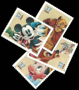 PCBstamps   US #3865-3868 Sgls $1.48(4x37c)Disney Characters, MNH, (1)