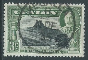 Ceylon, Sc #265, 3c Used