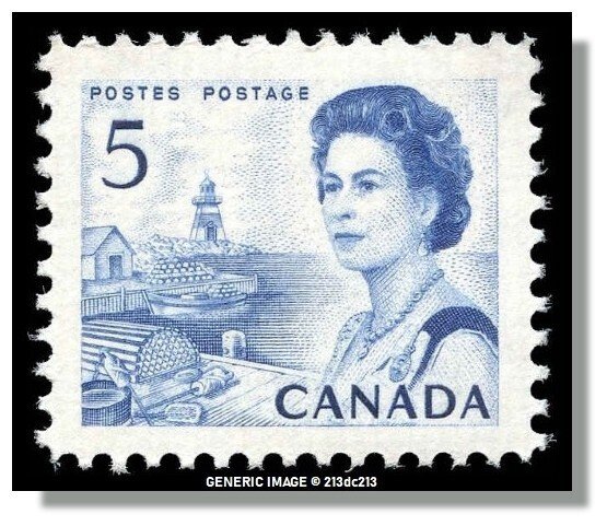 Canada - 458iii HB, DEX MNH - QE II & Fishing Village (1967) 5¢