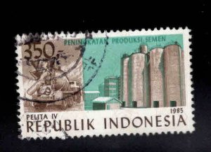 Indonesia Scott 1256 Used Cement plant stamp