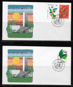 United Nations NY 368-70 Definitives Headquarters Cachet FDC First Day Cover